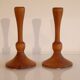 Pair of vintage teak candle holders 1960