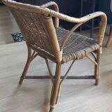Rattan armchair and wicker child