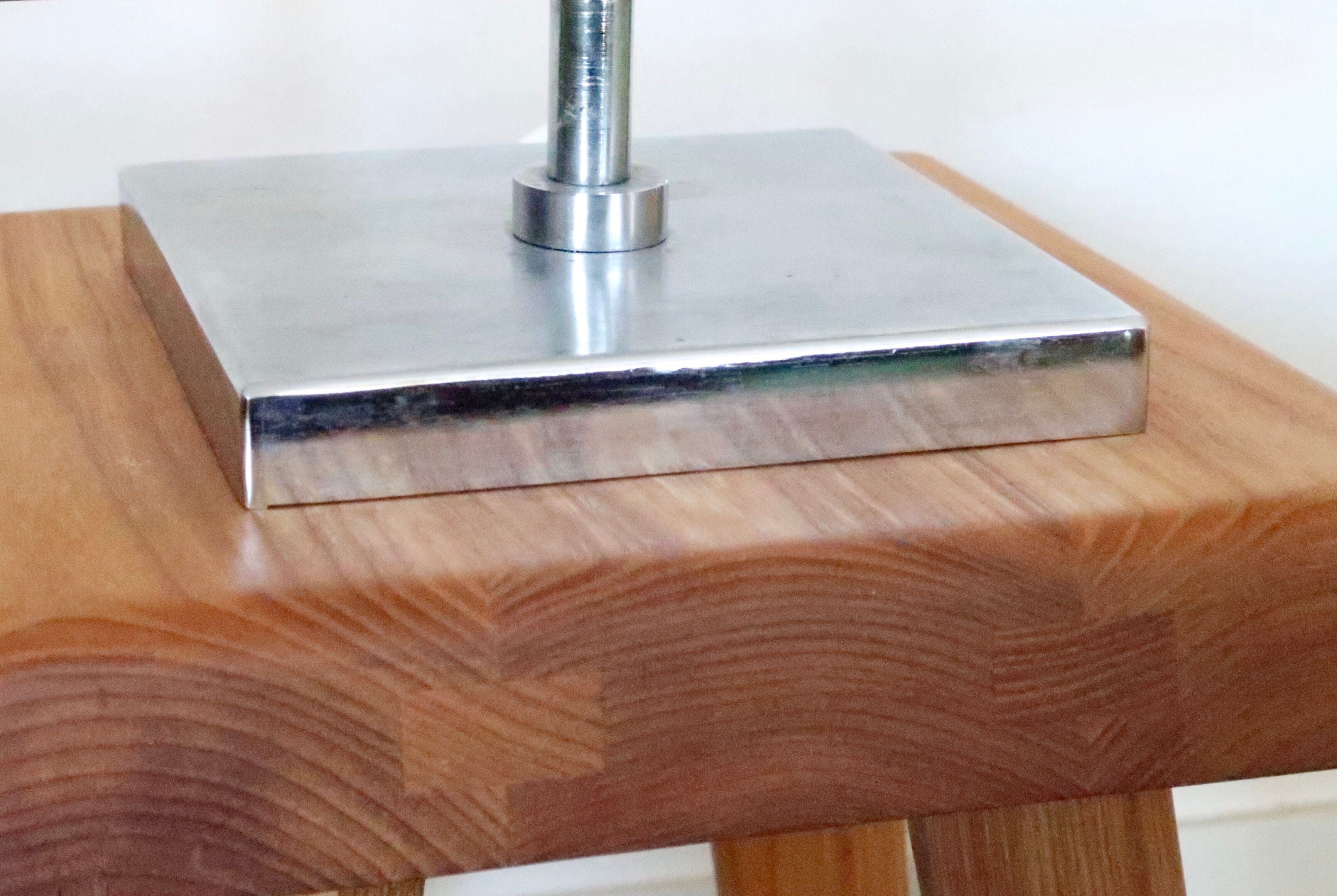 Square base lamp with agate slice, 70s