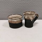 Ceramic set consisting of a sugar bowl and a milk jug from Finns keramik Denmark.