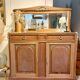 Raw wood sideboard and its mirror