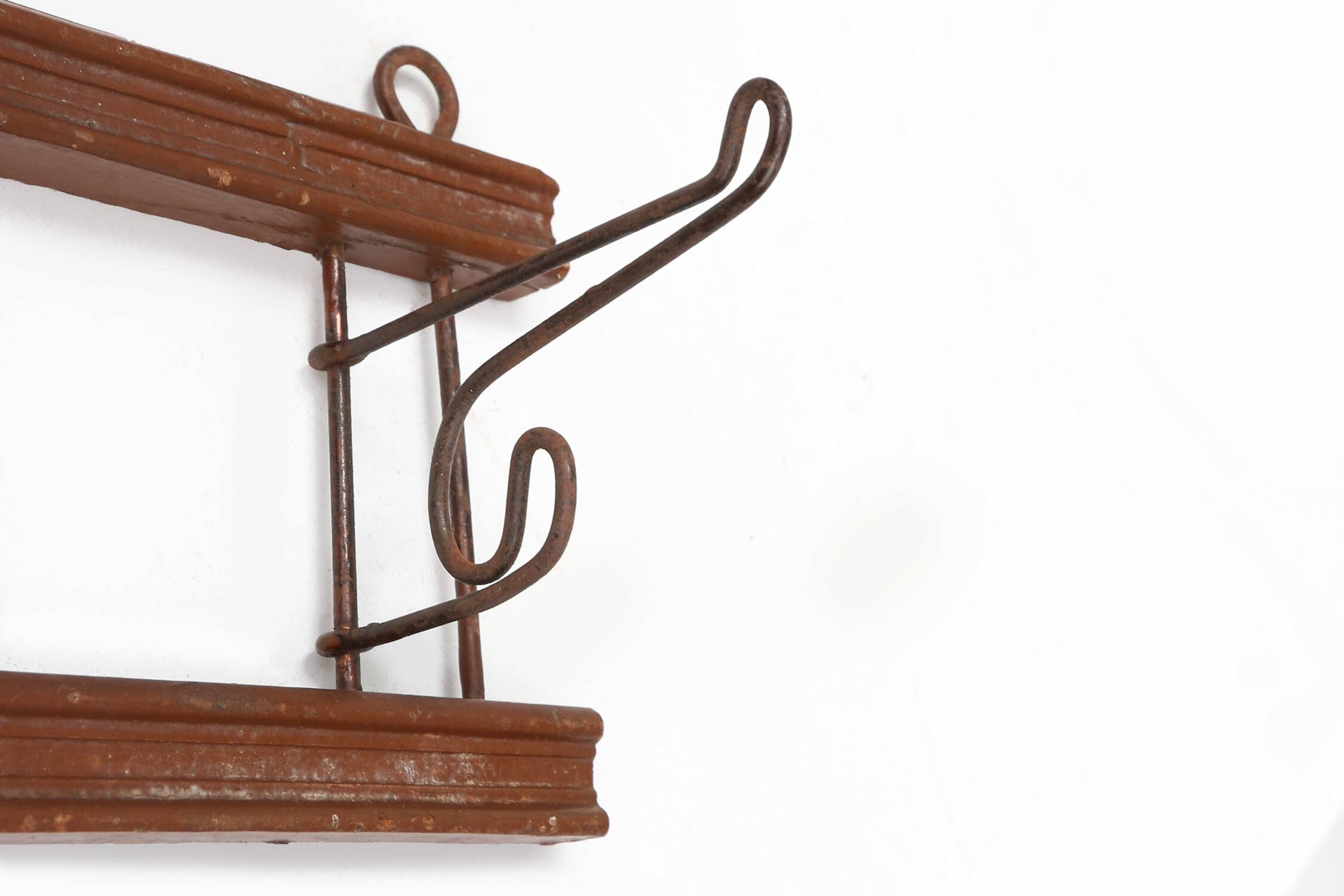 French Art Deco folding wall mount coat rack, ca. 1930