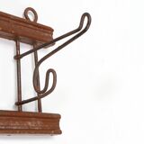 French Art Deco folding wall mount coat rack, ca. 1930