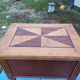 Nightstand 2 drawers walnut oak and burl walnut