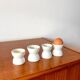 set of 4 earthenware diabolo egg cups early 20th century
