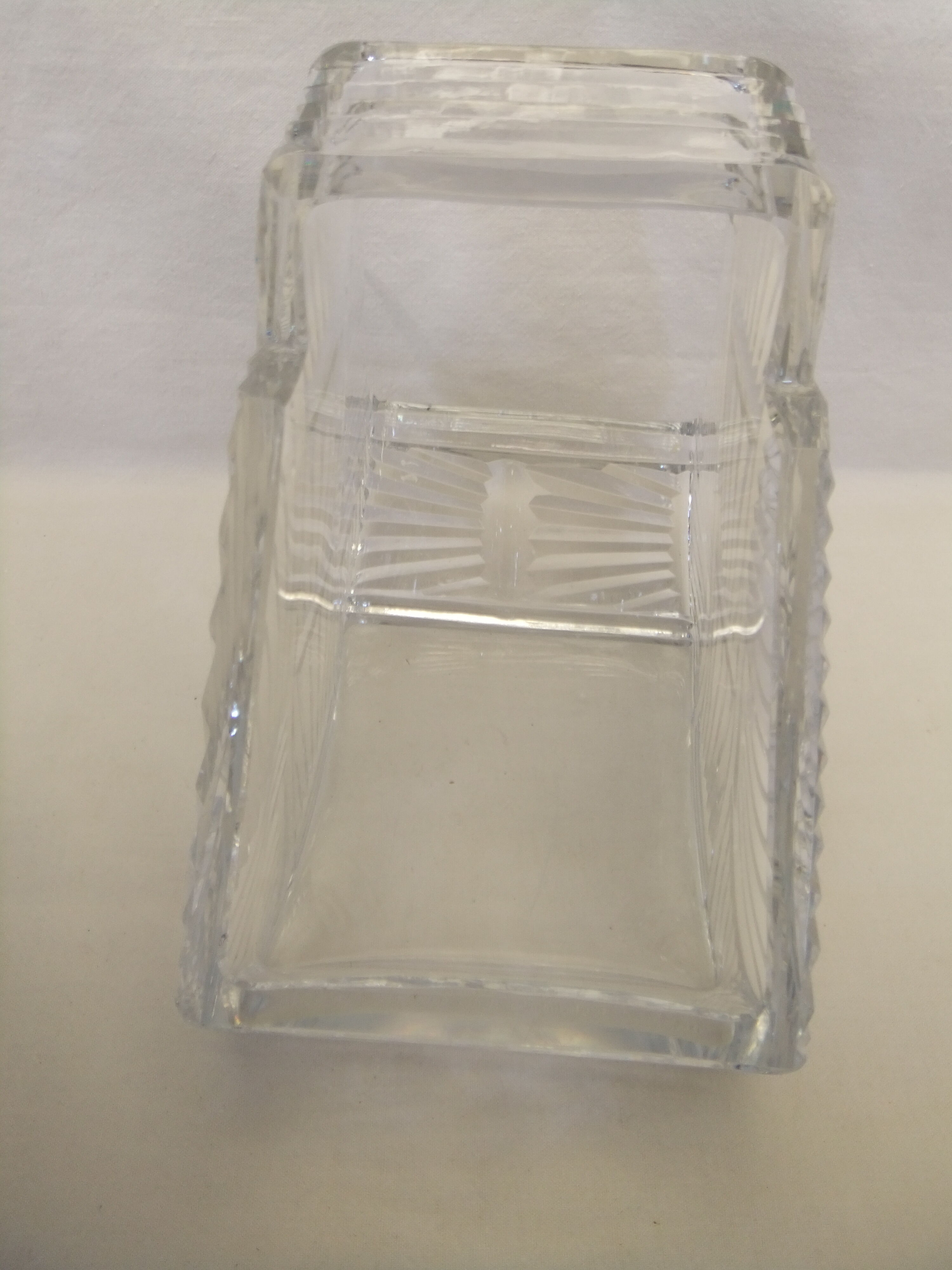 Bohemian crystal stamp Prague basket centerpiece art deco flower