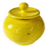 Sucrier en céramique émaillée jaune