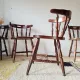 Set of 4 Western Bistro Chairs in Solid Wood
