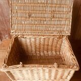 Vintage woven rattan briefcase