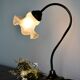 Delmas gooseneck lamp in brass with tulip globe
