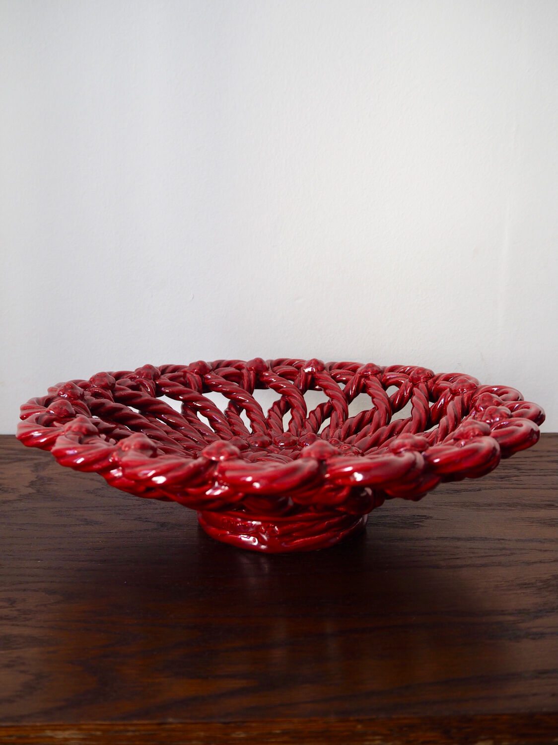 Fruit dish in majolica Cerenne Vallauris