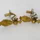 Pair of wall sconces in bronze and glass pendants from the 1970s.