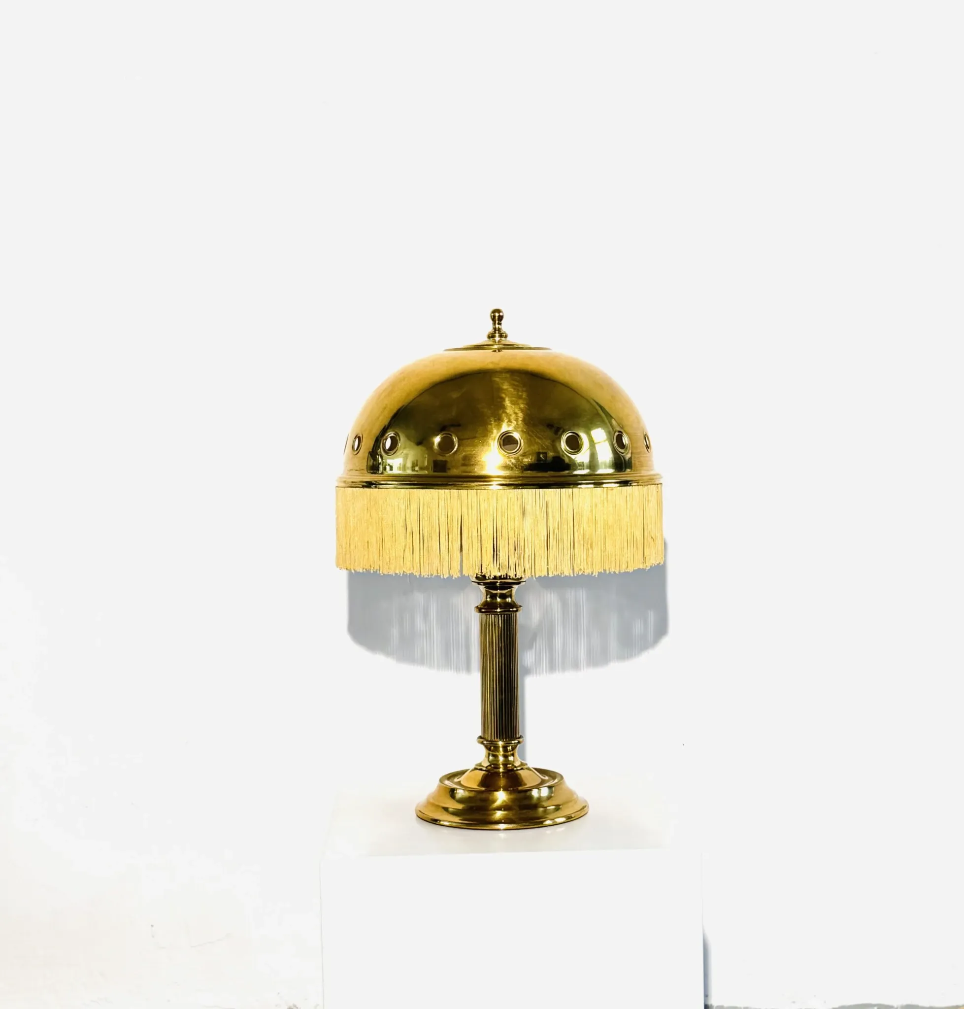 Brass Mushroom Table Lamp By Sölken Leuchten, Germany, Circa 1960S