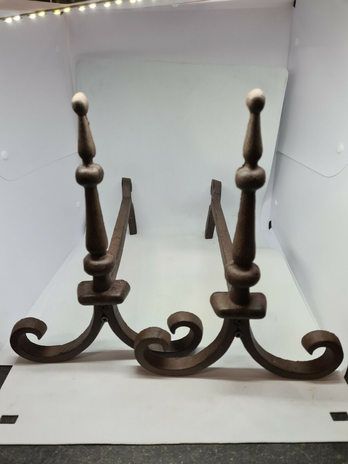 Pair of cast iron chenets
