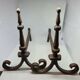 Pair of cast iron chenets