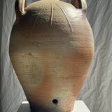 Very large beige jar with 2 handles H49