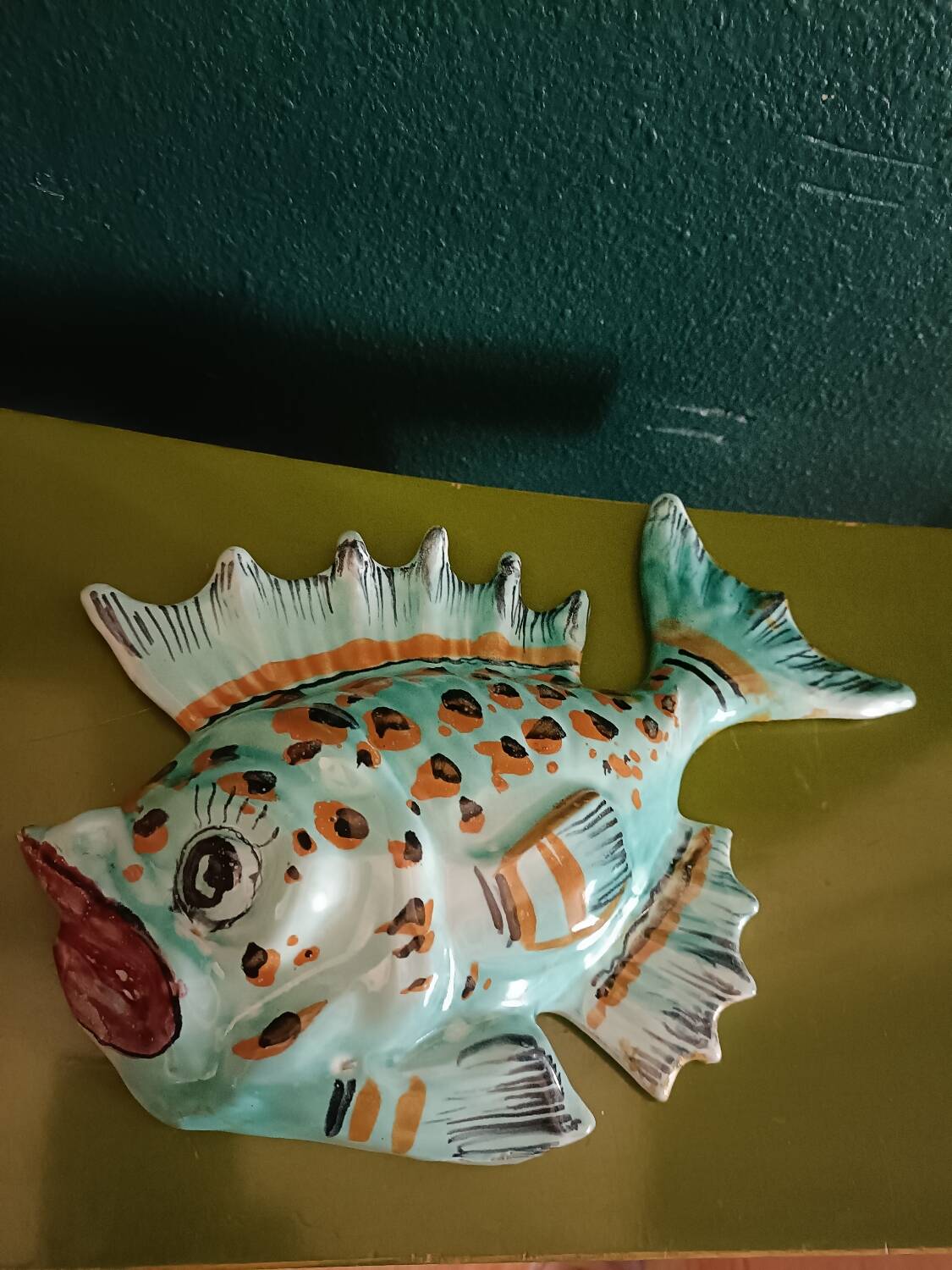 Poisson mural en céramique style Vallauris