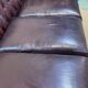 Chesterfield 3-seater sofa in red leather from the 70s