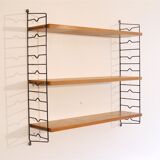 Scandinavian vintage shelf in teak "string" 1960