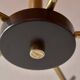 Vintage chandelier in molded glass, brass and steel - 5 branches - 1960s