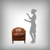 Solange club armchair in sheepskin leather.