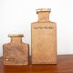 Pair of Swedish vases, brutalist, stoneware, glazed neck, Curt Magnus Addin.