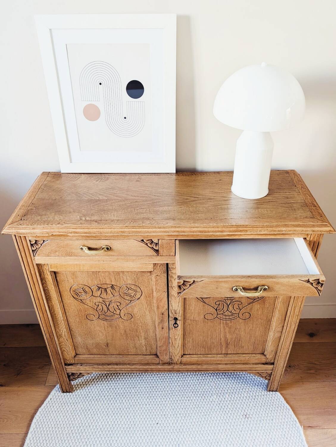 Parisian Art Deco sideboard in renovated oak