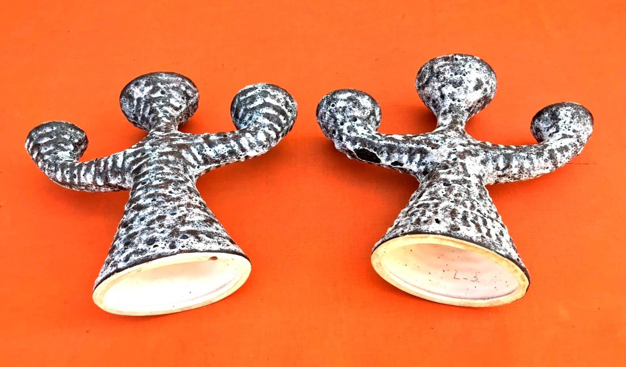 1960s Pair of Ceramic Candlesticks