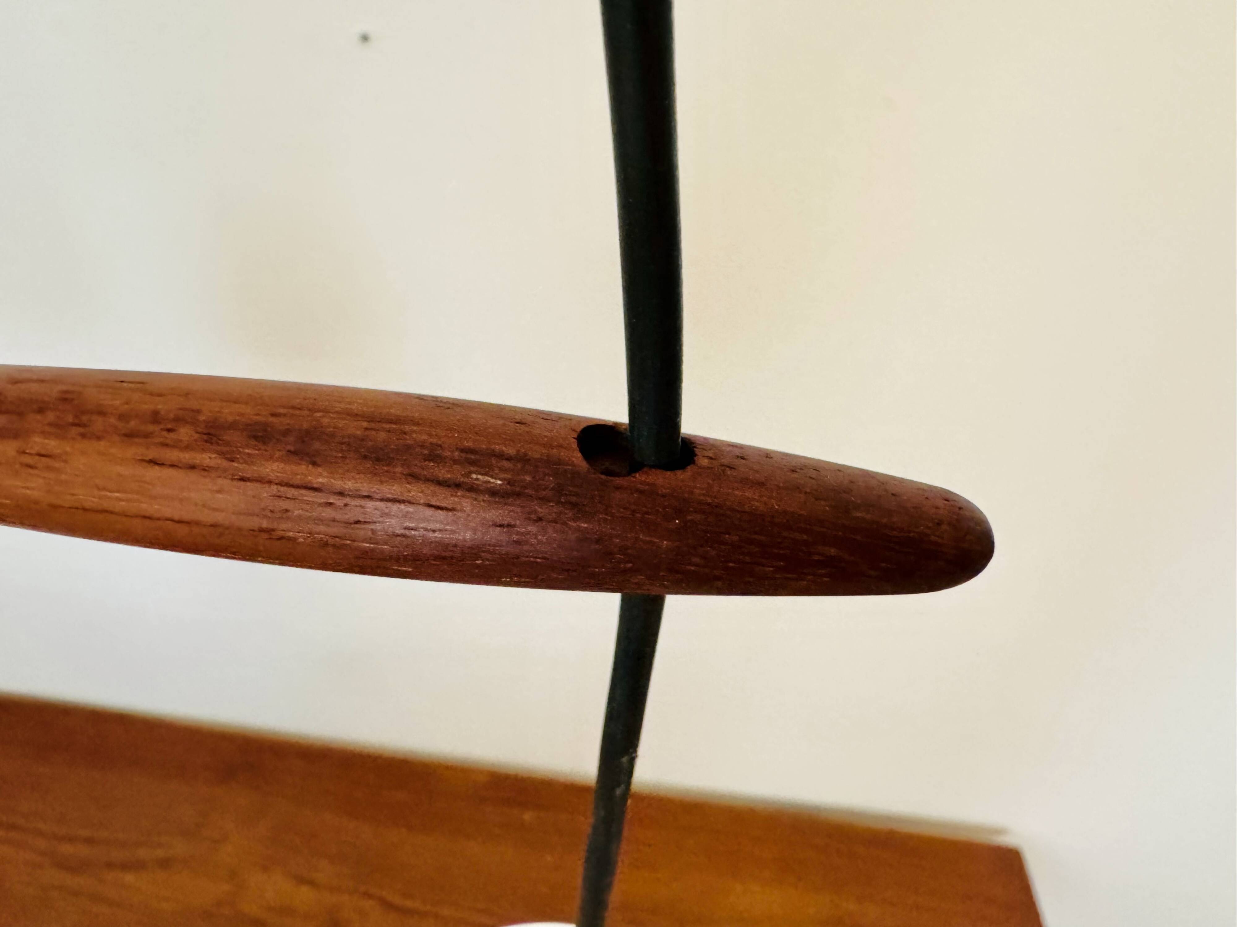 Danish Opaline and Teak Cascading Lamp by Nordisk Solar