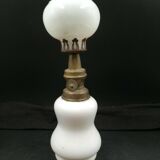 Oil lamp in white opaline