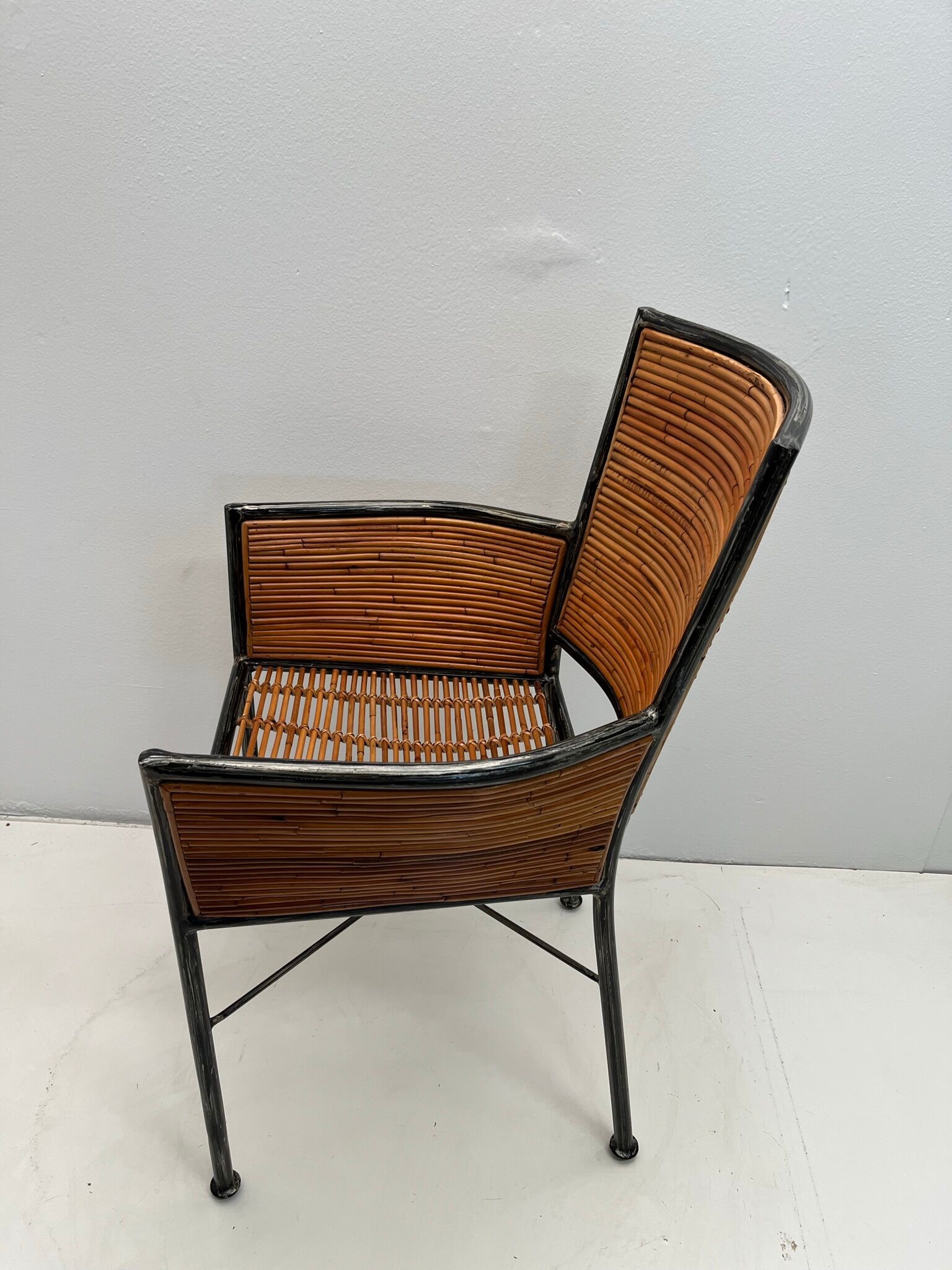 Bamboo and iron armchair