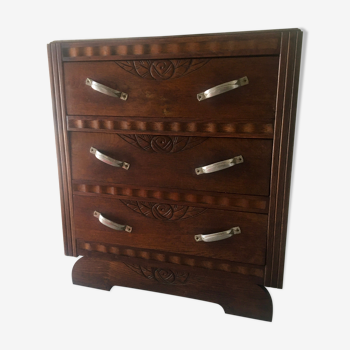 Small chest of drawers 3 drawers authentic Art Deco