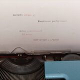 Machine à écrire Olivetti Studio 46 bleue vintage révisée