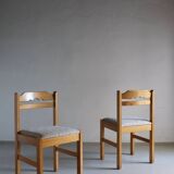 6 Minimalist pine dining chairs | Sweden | 1960s