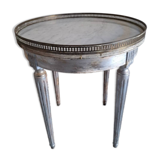 White marble bouillotte coffee table