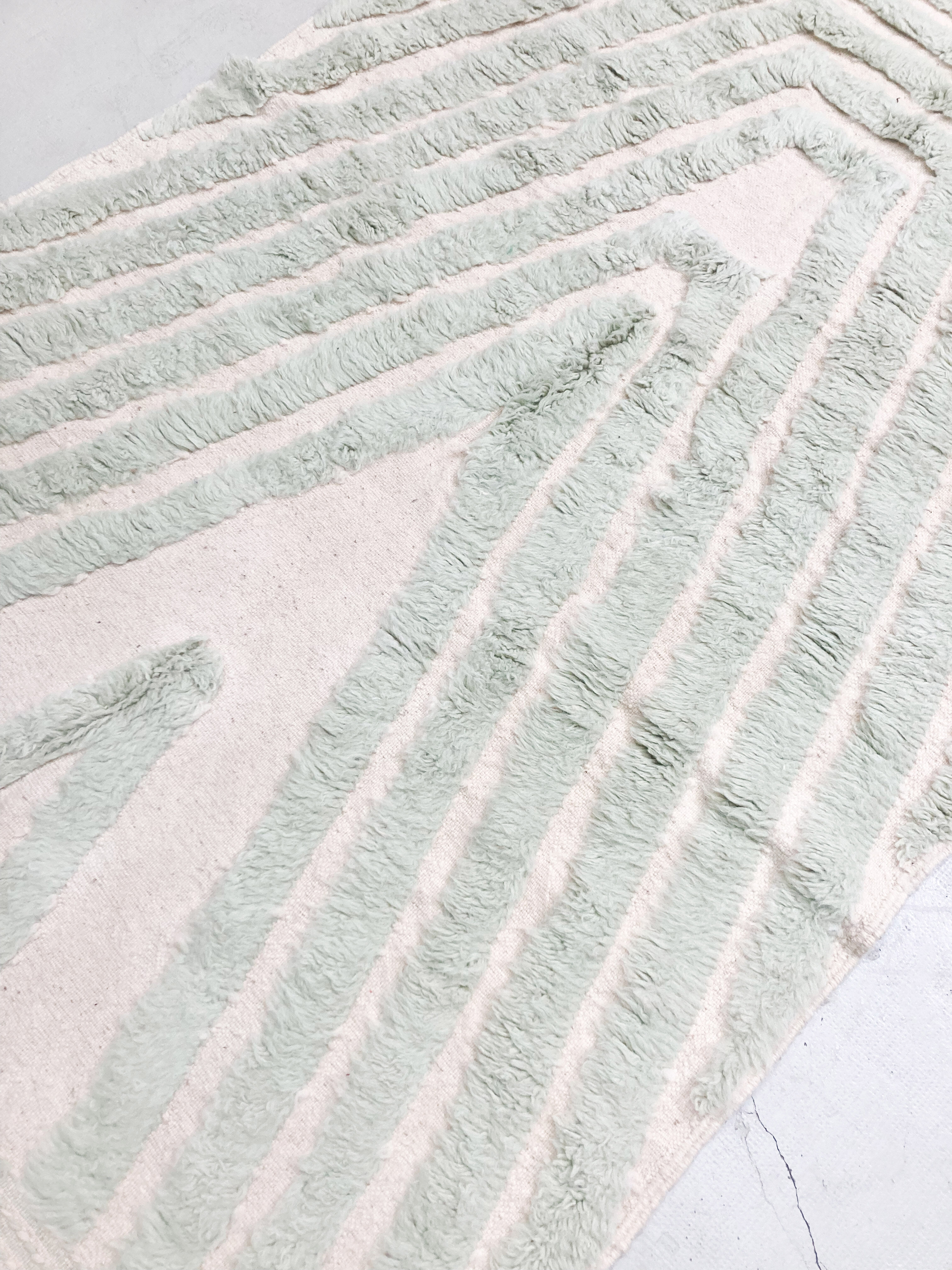 Moroccan Berber carpet Beni Ouarain mint green 2,49x1,60m