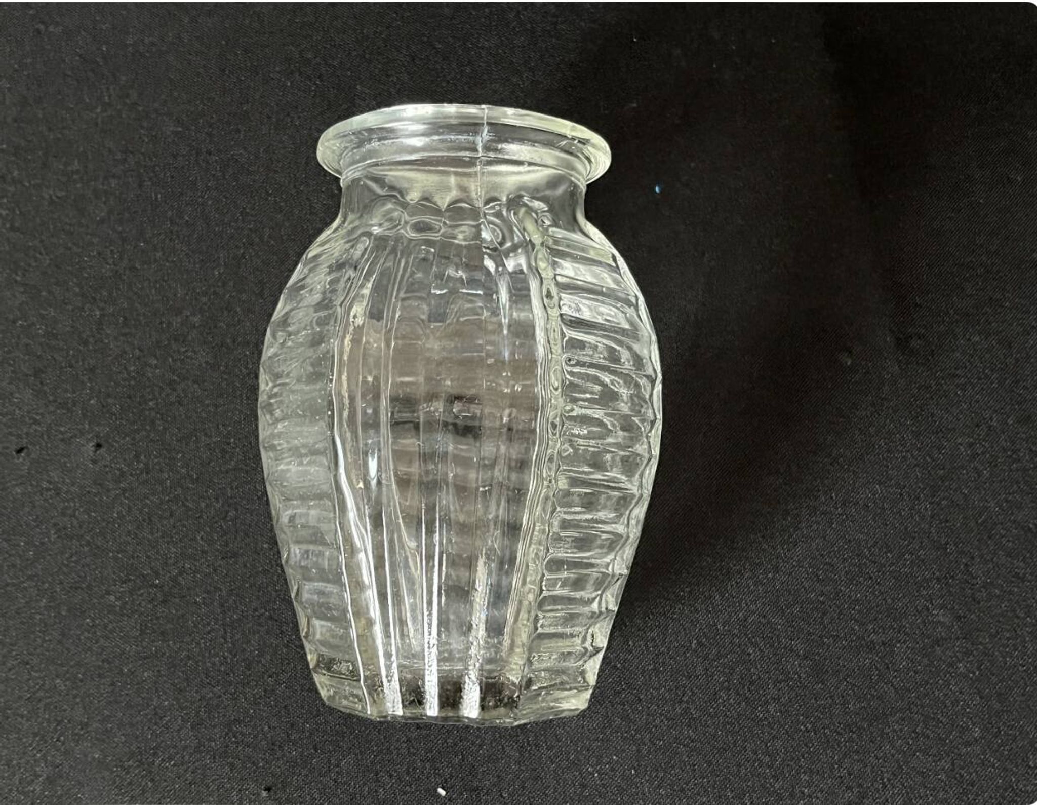 Vase à jacinthe en verre motif géométrique Art Déco 1930