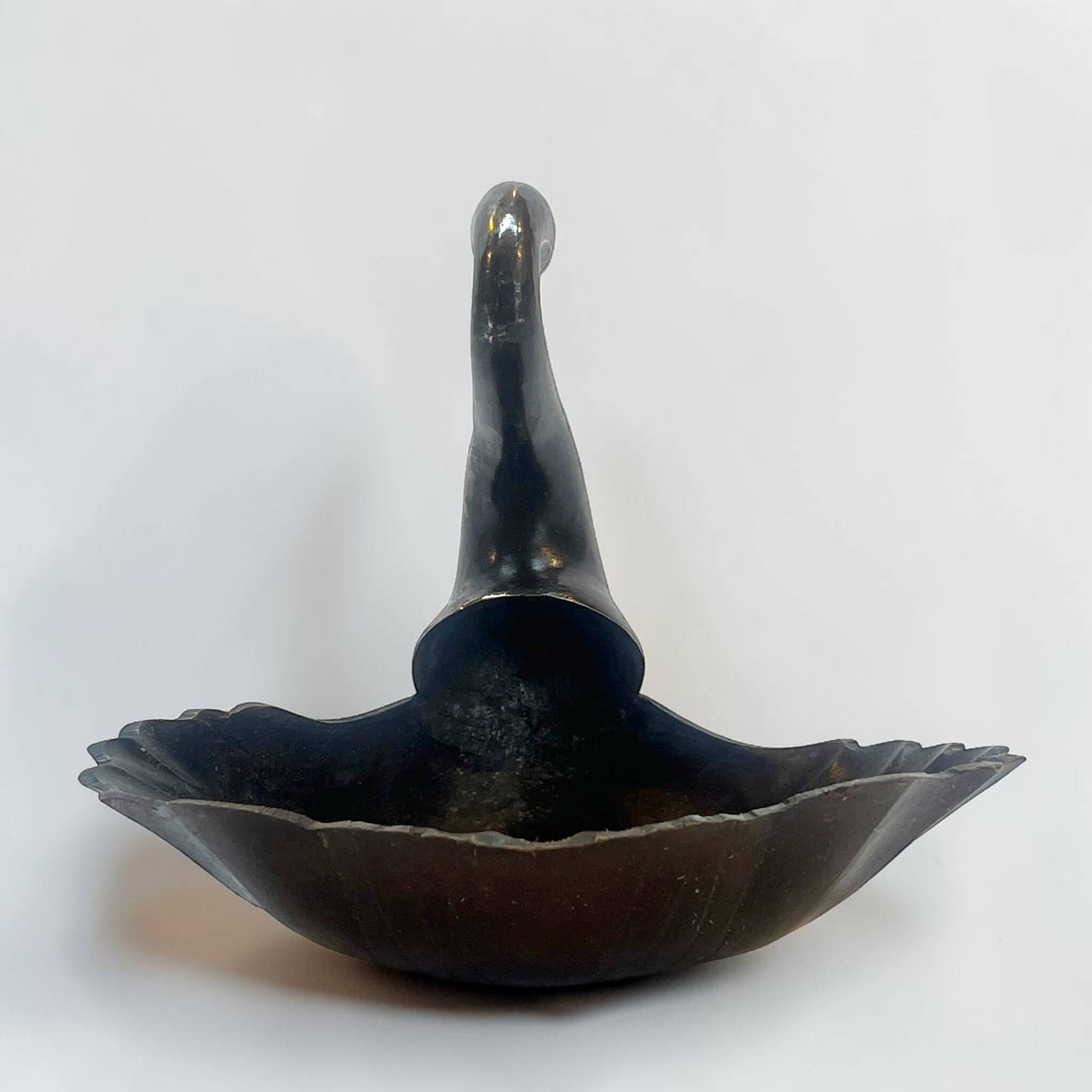 Bronze swan trinket dish bohemian chic trinket dish