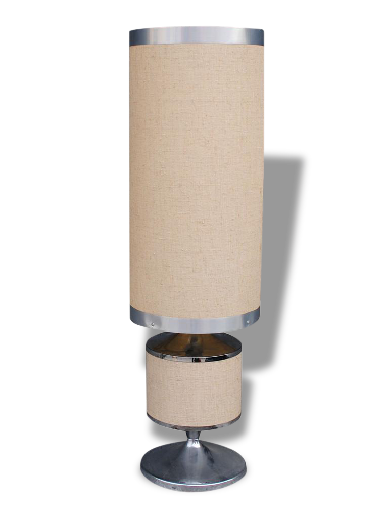 1970 See Delmas design light shade canvas and metal chrome