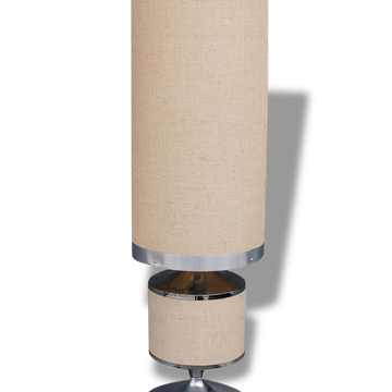 Lampe 1970 See Delmas design abat-jour en toile et métal chromé
