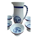 Wine service 6 cups + sargadelos sided pitcher