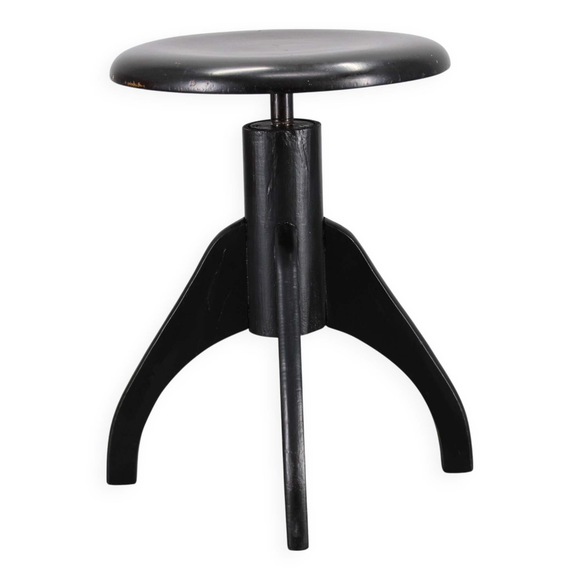 Tabouret de piano en hêtre des années 1940, Tchécoslovaquie