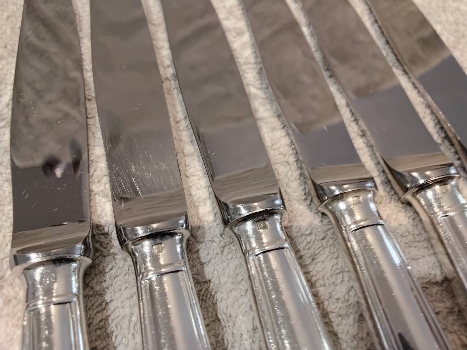 6 silver-plated dessert knives by Christofle Albi, 19.8cm