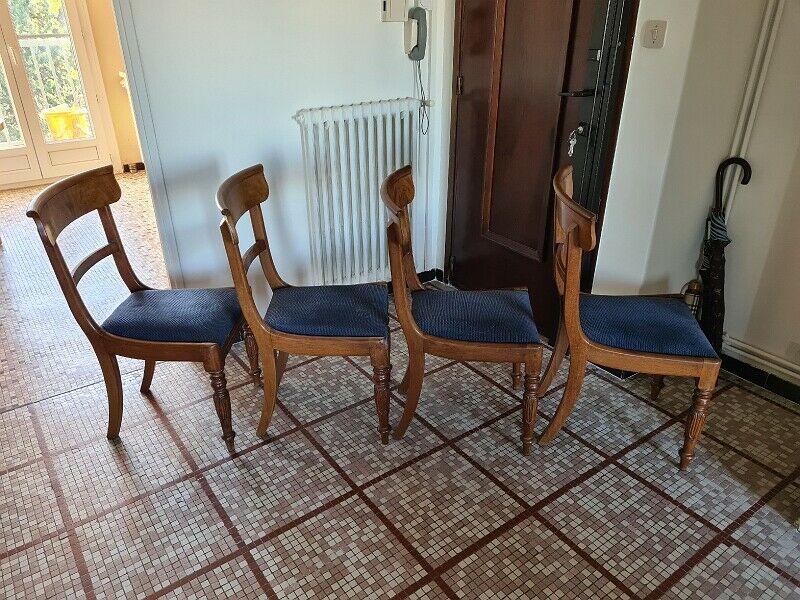 Series of 4 mahogany chairs from the 19th century