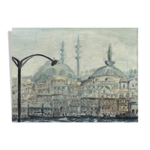 Tableau ancien , « Vue sur le Bosphore »