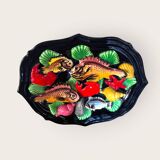 Vallauris wall decoration in polychrome ceramic, marine decor 1960.