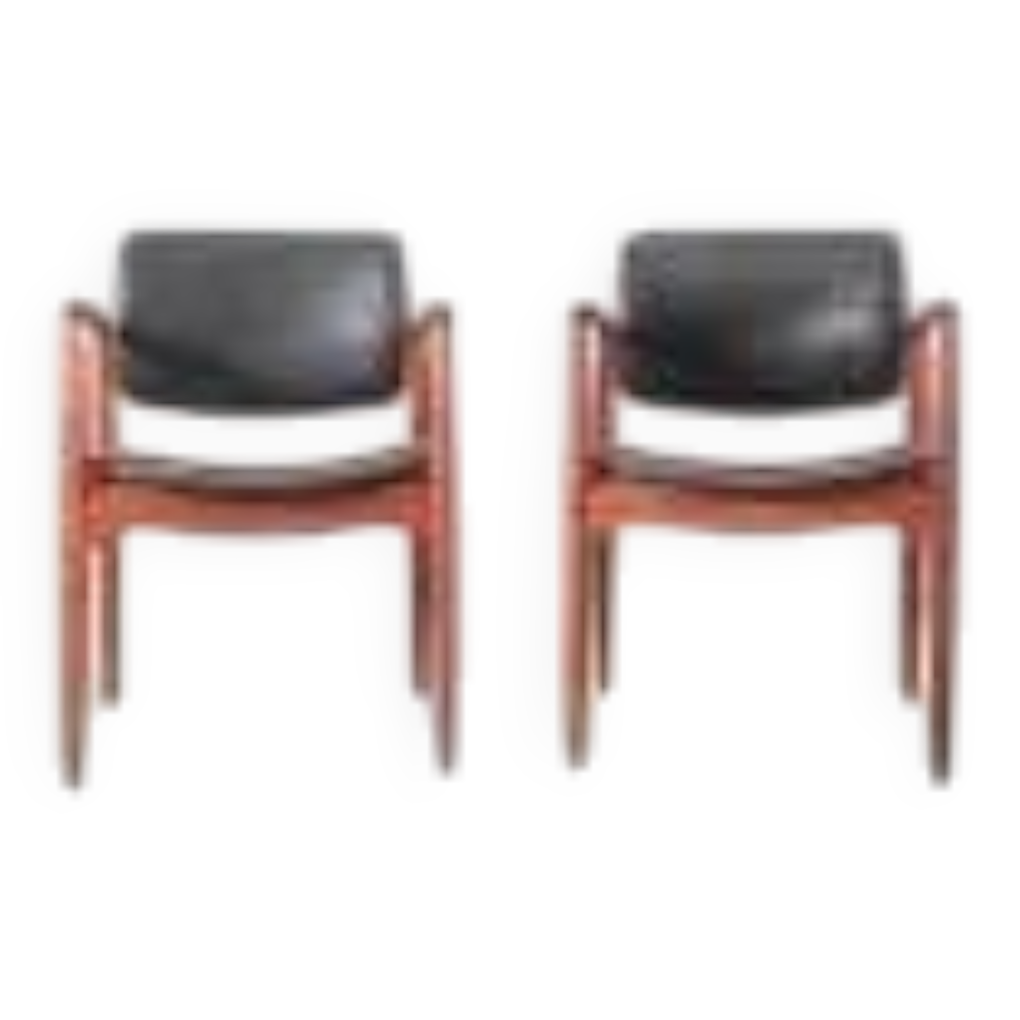 Pair of Scandinavian teak armchairs, model 66