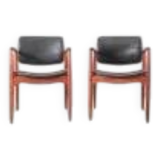 Pair of Scandinavian teak armchairs, model 66