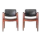 Pair of Scandinavian teak armchairs, model 66