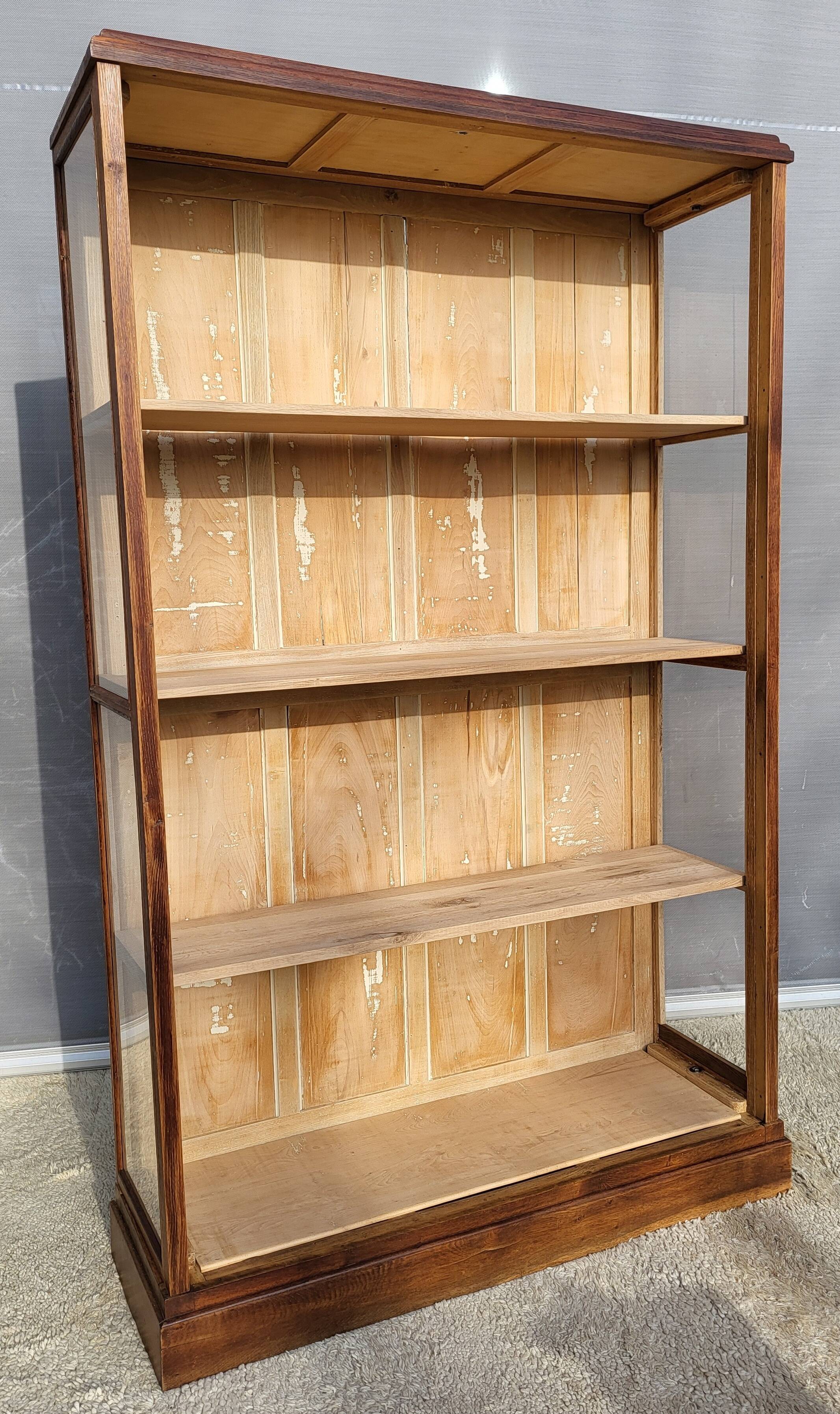 Art Deco oak museum display case